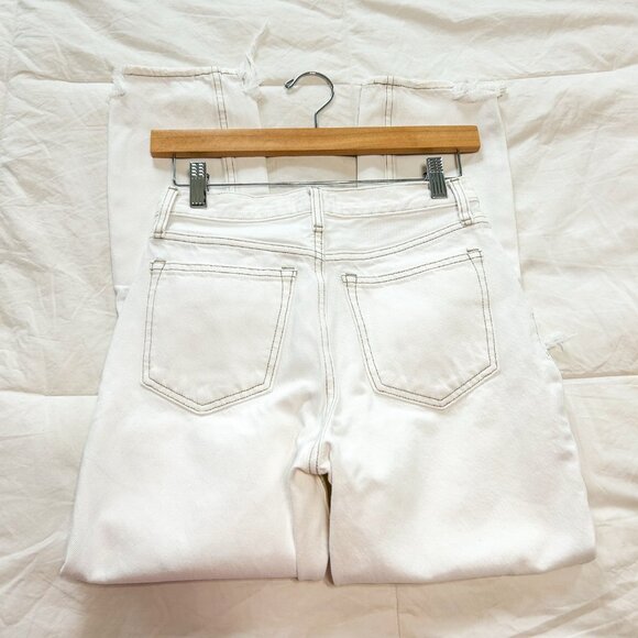 Abercrombie & Fitch High Rise Mom Jeans White Distressed Women’s Size 24/00 - Picture 6 of 8